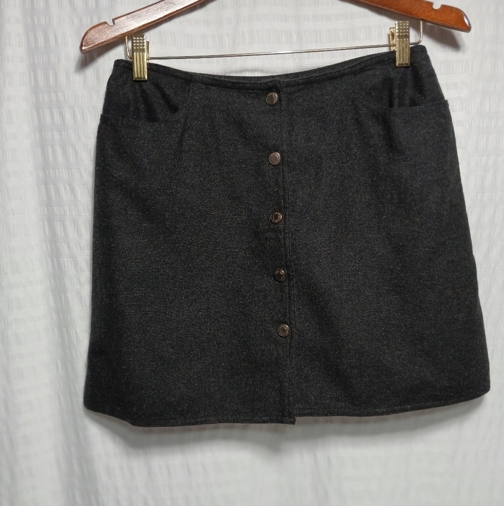 Vintage 90's Gap Wool Blend Snap Closure Lined Mini Skirt. Size 10